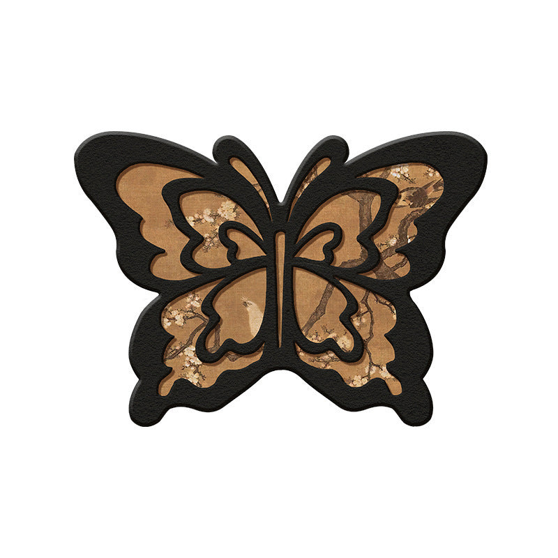 Retro Butterfly Kieselgurmatte - schnell trocknend und rutschfest
