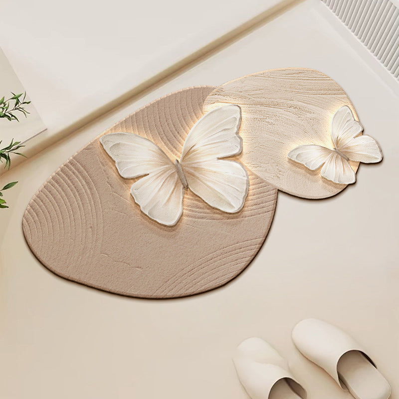 Retro Butterfly Kieselgurmatte - schnell trocknend und rutschfest