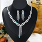 💐Elegantes Kaskaden-Schmuckset für Damen (Halskette & Ohrringe)