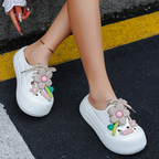 🍀Tragbar zu Hause und unterwegs 💖Atmungsaktive Damen-Pantoletten mit blumigem Schuhschmuck