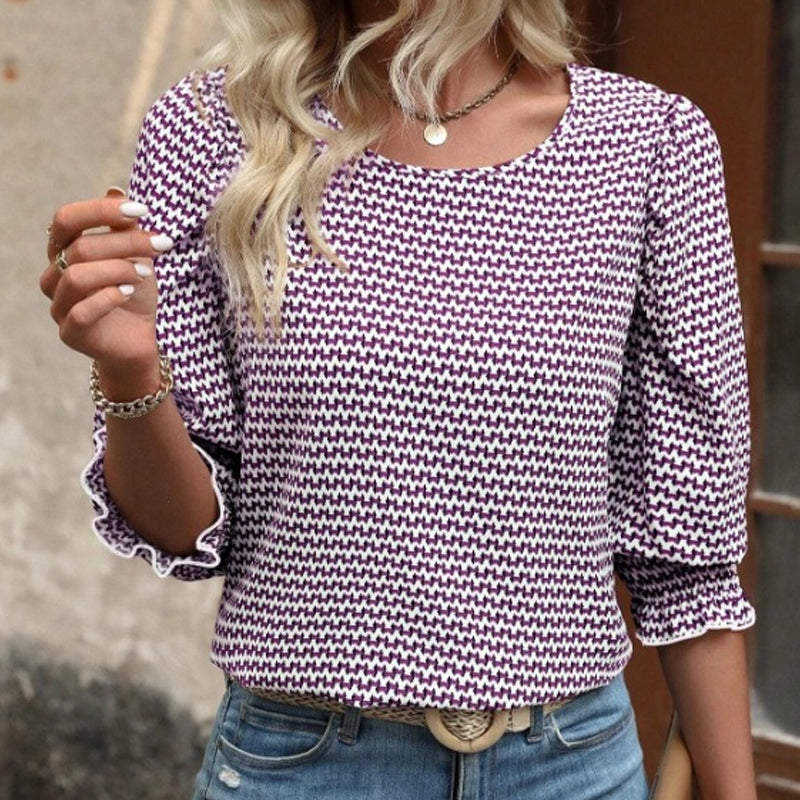 ⏳Begrenzte Zeit 50% Rabatt💥Lässiges bedrucktes Damen-Rundhals-Top