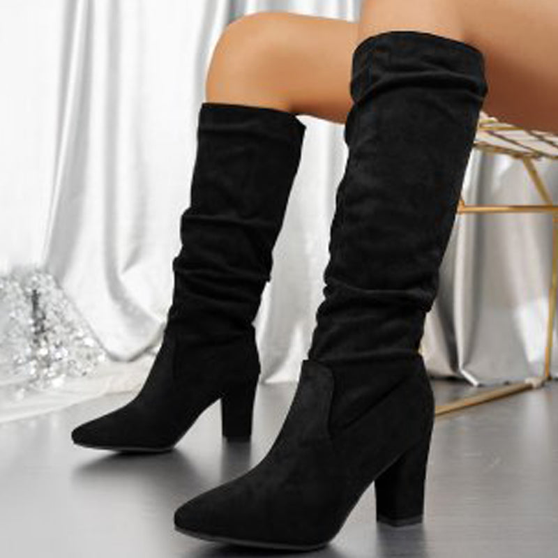 ✨ Elegante Damenstiefel mit hohem Absatz – klassisches Design, bequeme Sohle, passend für alle Beinformen
