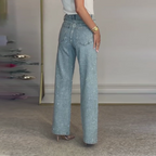 💖 💖Zeitlich begrenztes Angebot – 50 % Rabatt💥💥✨Damen-Jeans mit Strass-Steinen & Used-Optik