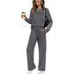 Crew Neck Drawstring 2‑Piece Loungewear Set 👚 Soft Matching Top & Pants