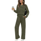Crew Neck Drawstring 2‑Piece Loungewear Set 👚 Soft Matching Top & Pants