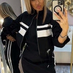 🔥Letzter Tag 50% Rabatt🎁DAMEN-SET MIT STEHKRAGENJACKE & KLEID