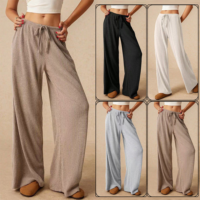🔥50% Rabatt!🔥Weibliche Freizeit-Hose mit weitem Bein und Kordelzug