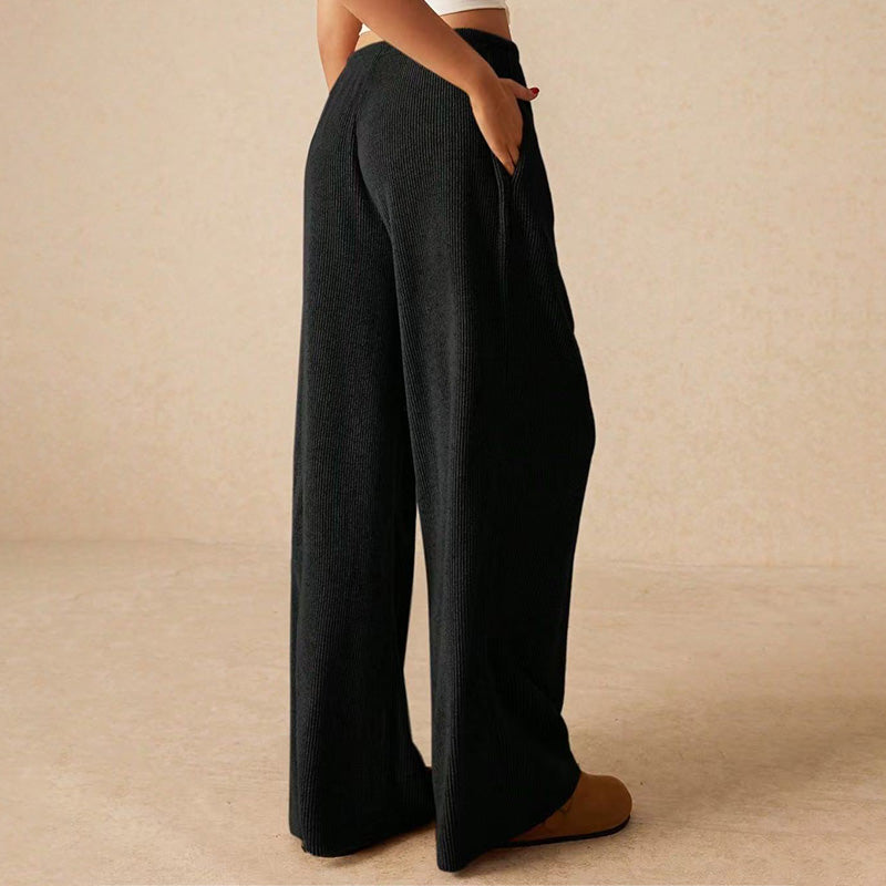 🔥50% Rabatt!🔥Weibliche Freizeit-Hose mit weitem Bein und Kordelzug