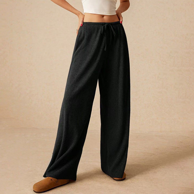🔥50% Rabatt!🔥Weibliche Freizeit-Hose mit weitem Bein und Kordelzug