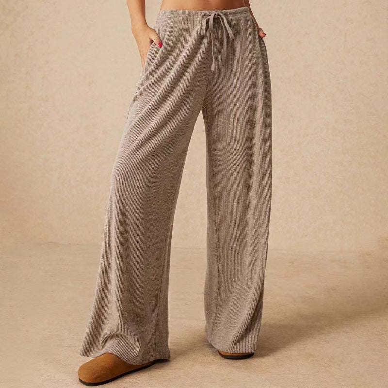 🔥50% Rabatt!🔥Weibliche Freizeit-Hose mit weitem Bein und Kordelzug