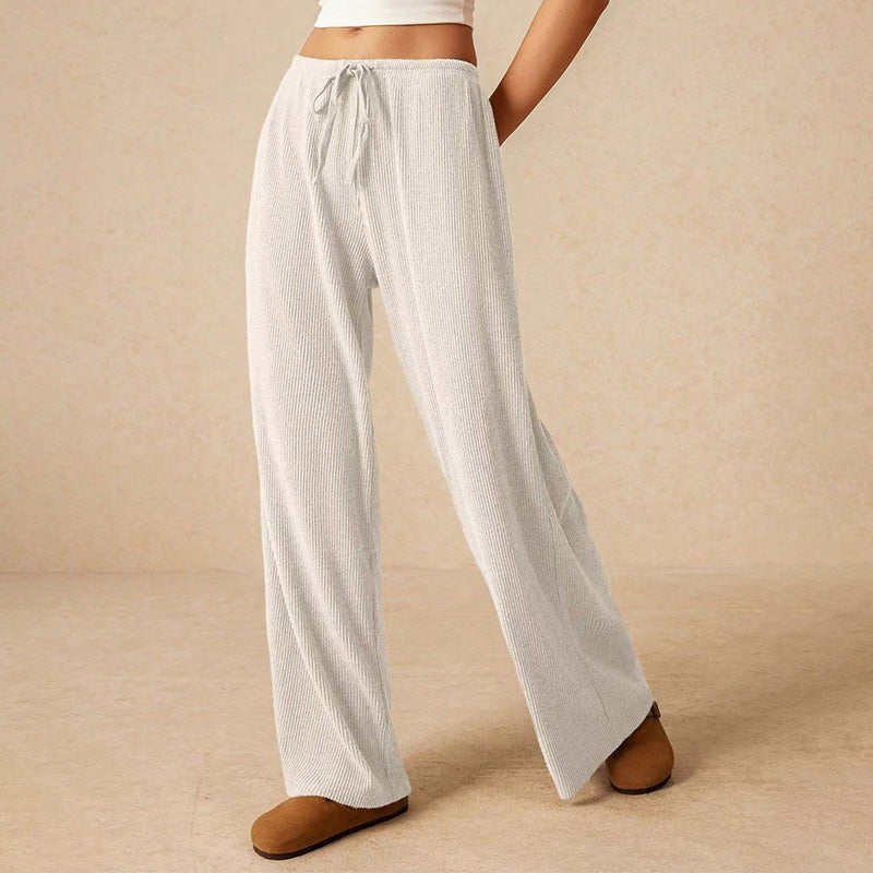 🔥50% Rabatt!🔥Weibliche Freizeit-Hose mit weitem Bein und Kordelzug