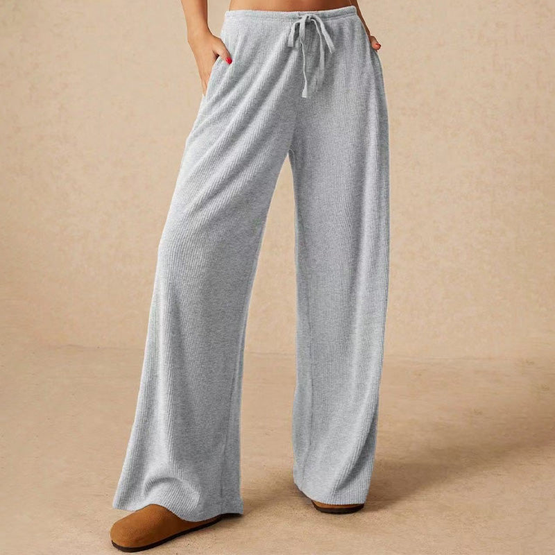 🔥50% Rabatt!🔥Weibliche Freizeit-Hose mit weitem Bein und Kordelzug