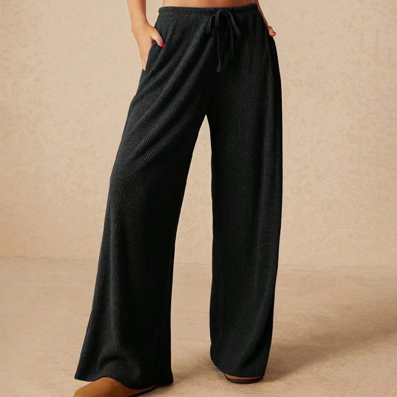 🔥50% Rabatt!🔥Weibliche Freizeit-Hose mit weitem Bein und Kordelzug