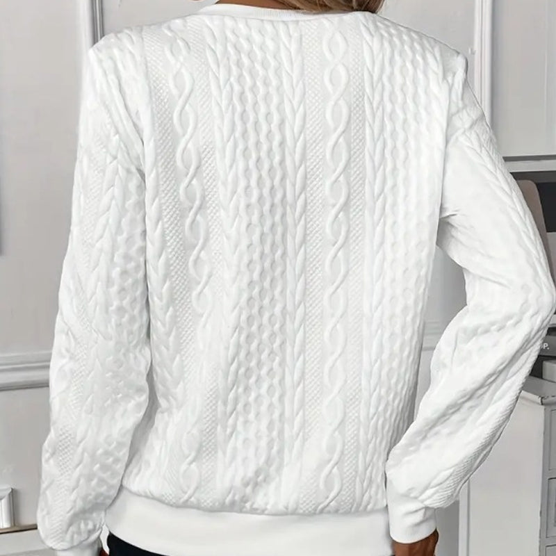 🎅🎁Weihnachtsangebot – 50 % Rabatt⏳Damen lässiges Sweatshirt mit halbem Reißverschluss und Jacquard-Design