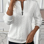 🎅🎁Weihnachtsangebot – 50 % Rabatt⏳Damen lässiges Sweatshirt mit halbem Reißverschluss und Jacquard-Design