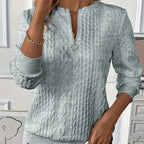 🎅🎁Weihnachtsangebot – 50 % Rabatt⏳Damen lässiges Sweatshirt mit halbem Reißverschluss und Jacquard-Design