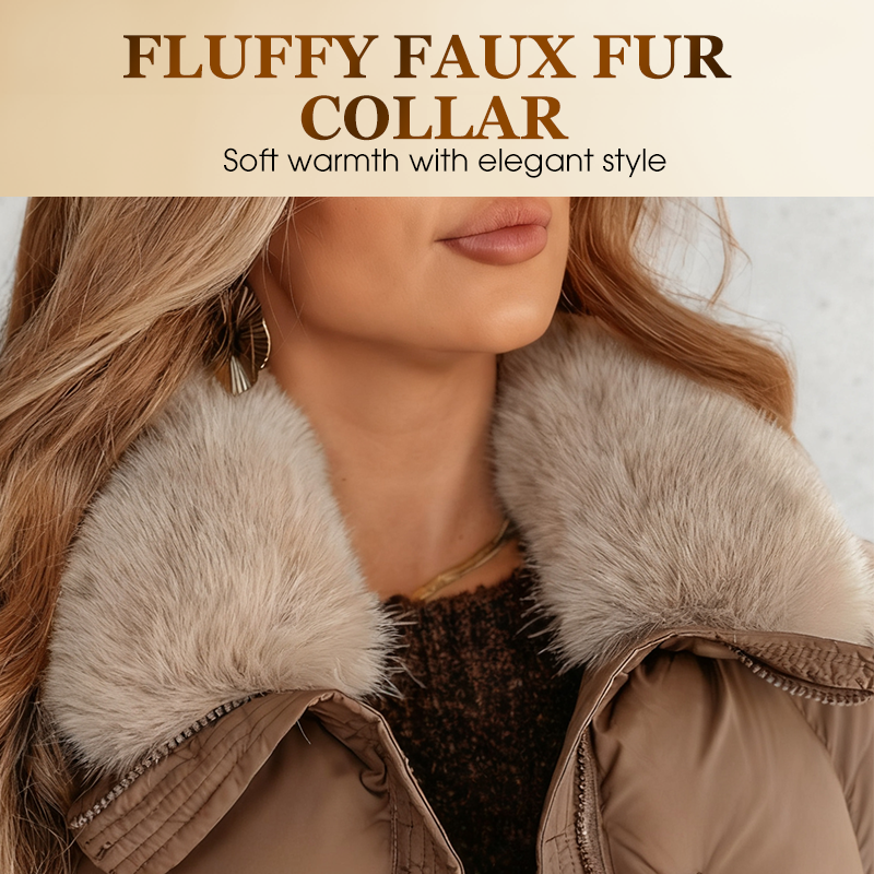 💖 💖Zeitlich begrenztes Angebot – 50 % Rabatt💥💥Damenmodischer Kurzer Daunenjacke Mit Flauschigem Kragen