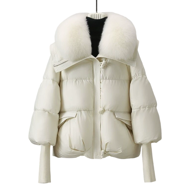 💖 💖Zeitlich begrenztes Angebot – 50 % Rabatt💥💥Damenmodischer Kurzer Daunenjacke Mit Flauschigem Kragen