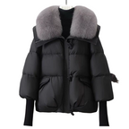 💖 💖Zeitlich begrenztes Angebot – 50 % Rabatt💥💥Damenmodischer Kurzer Daunenjacke Mit Flauschigem Kragen