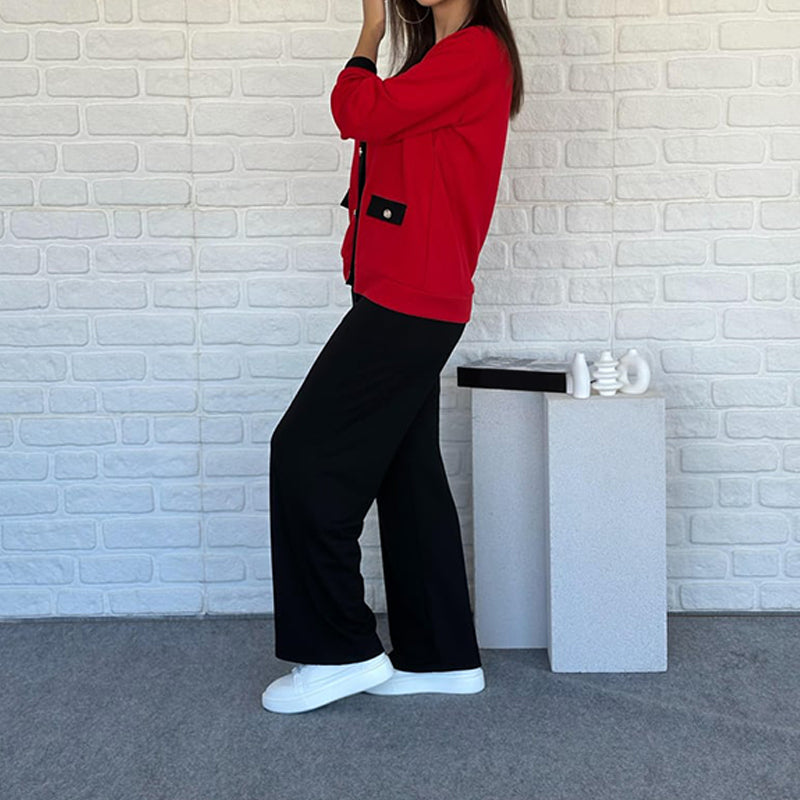 💖 💖Zeitlich begrenztes Angebot – 50 % Rabatt💥💥Zweiteiliges Freizeit-Set für Damen in Blockfarben