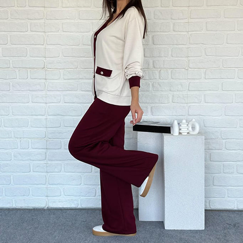 💖 💖Zeitlich begrenztes Angebot – 50 % Rabatt💥💥Zweiteiliges Freizeit-Set für Damen in Blockfarben