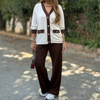 💖 💖Zeitlich begrenztes Angebot – 50 % Rabatt💥💥Zweiteiliges Freizeit-Set für Damen in Blockfarben