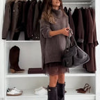 🔥Solange der Vorrat reicht 40 % Rabatt!🎉Damen-Rollkragenpullover-Minikleid-Set