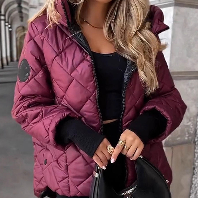 🎅🎁Weihnachtsangebot – 50 % Rabatt⏳Damen Pufferjacke mit Diamant-Steppmuster