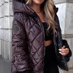🎅🎁Weihnachtsangebot – 50 % Rabatt⏳Damen Pufferjacke mit Diamant-Steppmuster