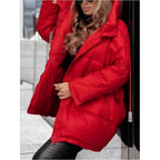🎅🎁Weihnachtsangebot – 50 % Rabatt⏳Einfarbige Winterjacke mit Kapuze für Damen