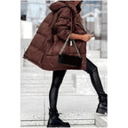 🎅🎁Weihnachtsangebot – 50 % Rabatt⏳Einfarbige Winterjacke mit Kapuze für Damen