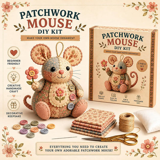 🎁  LIMITED-TIME DEAL! Handcrafted Vintage Mouse Plush Sewing Kit – Charming Retro Design, Complete DIY Craft Set & Thoughtful Handmade Gift ✨
