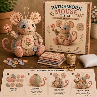 🎁  LIMITED-TIME DEAL! Handcrafted Vintage Mouse Plush Sewing Kit – Charming Retro Design, Complete DIY Craft Set & Thoughtful Handmade Gift ✨