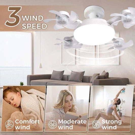 🌀53% OFF NOW! 💡 Ceiling Fan with E27 Socket – Silent 2-in-1 LED Fan with Remote Control – Cool & Light in One 🏠