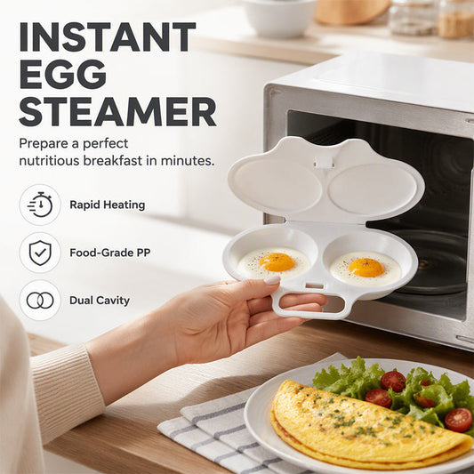 ⏳🔥LIMITED-TIME 50% OFF! ⏰Dual Cavity Microwave Egg Poacher – Quick oil‑free cooking, food‑grade PP & versatile. Perfect for busy mornings – healthy breakfast in minutes! ⚡🍳