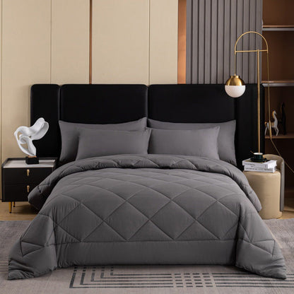 NOW! 3-Piece Quilted Comforter Set with Shams – All Season Cloud Soft Bedding Set, Diamond Quilted Bed Comforter for Bedroom Guest Room