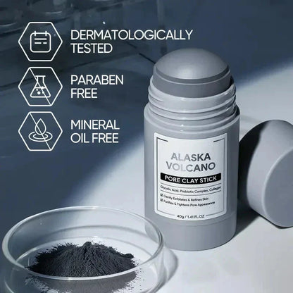 🔥Alaska Volcanic Clay Stick – Blackhead Remover Facial Mask, Deep Pore Cleansing & Gentle Exfoliation