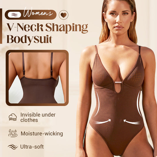 Women's Deep V-Neck Waist Shaping Bodysuit