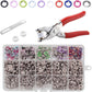 ⚡ DIY Button‑Sewing Kit – Rust‑Proof Copper Snaps, Hand Plier, Multi‑Colour ✨