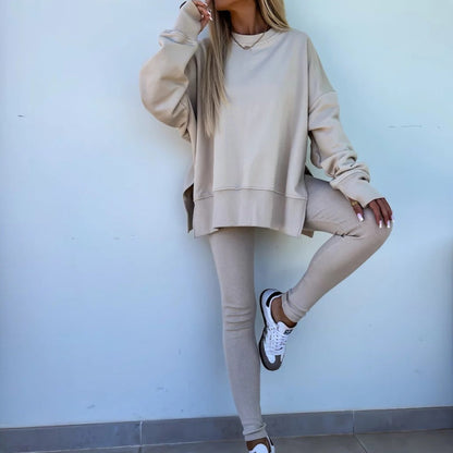 ⏳LAST DAY SALE ONLY ￡19.99!!🔥Women's Long Sleeve Printed Sweatshirt and Leggings 2-piece Set