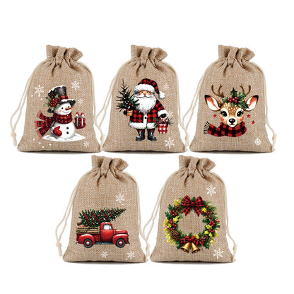 🎄Buy 1 Get 1 Free🎉Christmas Drawstring Gift Bags – Reusable Holiday Treat Bags for Gifting & Party Favours
