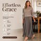 🌸LAST DAY SALE - 50% OFF!!✨ Effortless Elegance | Women's Pleated Round-Neck Maxi Dress 🌟