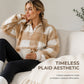 Women's Loose Fit Plaid Patchwork Sherpa Jacket