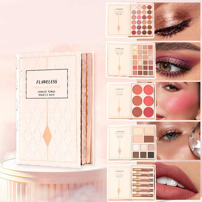💄50% OFF NOW! All-in-One Makeup Book Palette – Multi Layer Eyeshadow Blush Contour Highlight Makeup Kit, Portable Foldable Makeup Book for Daily & Party Makeup
