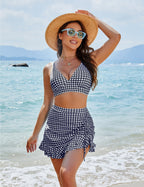 👙2025 Neuer Typ 50 % RABATT💥Bikini-Sets mit hoher Taille für Damen, Bauchkontrolle, Gingham