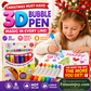 Magic Pen – Draw 3D with one stroke!🎄 DIY Bubble Popcorn Drawing Pens